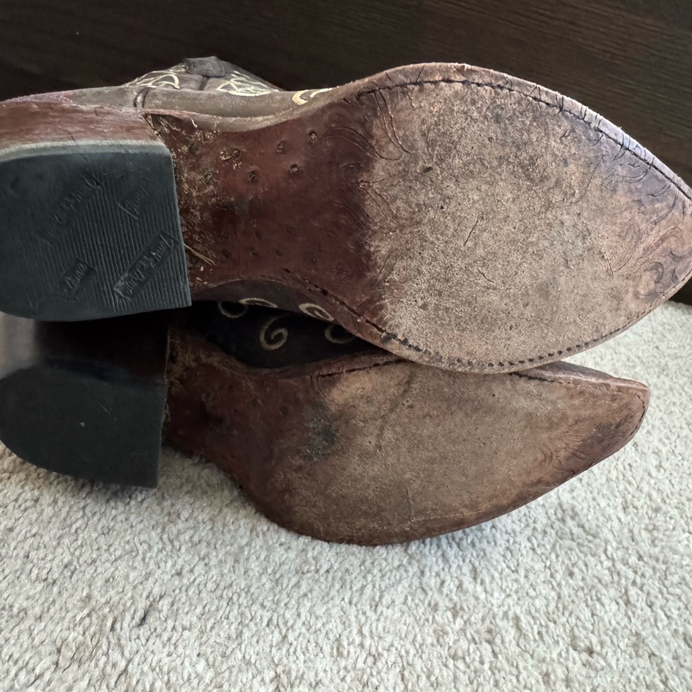 Tony Lama Tan Leather Boots - Picture 5 of 9